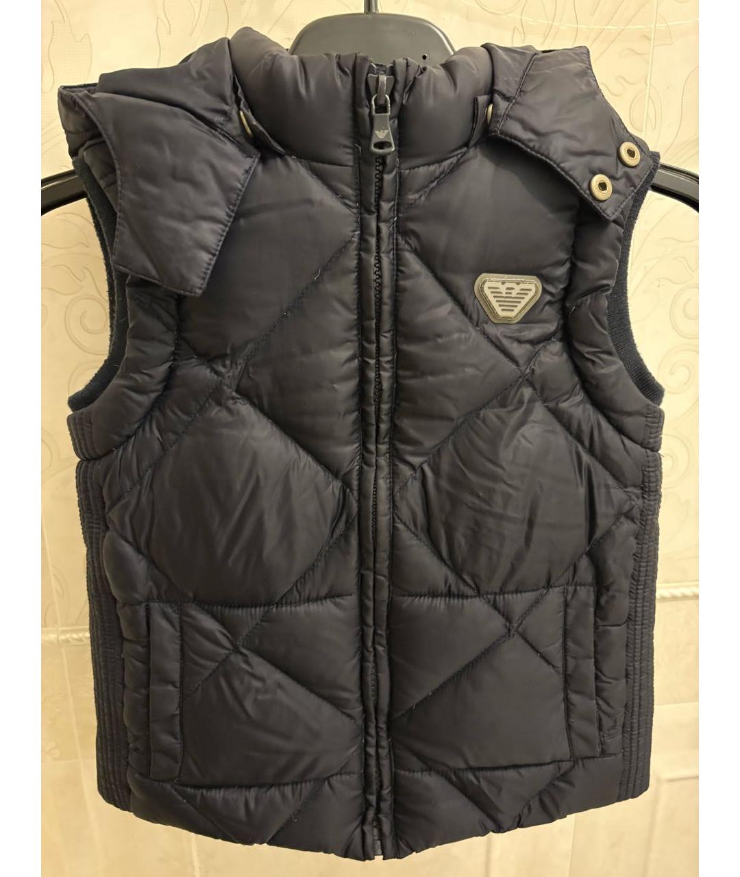 ARMANI JUNIOR Темно-синий полиэстеровый жакет / жилет, фото 7
