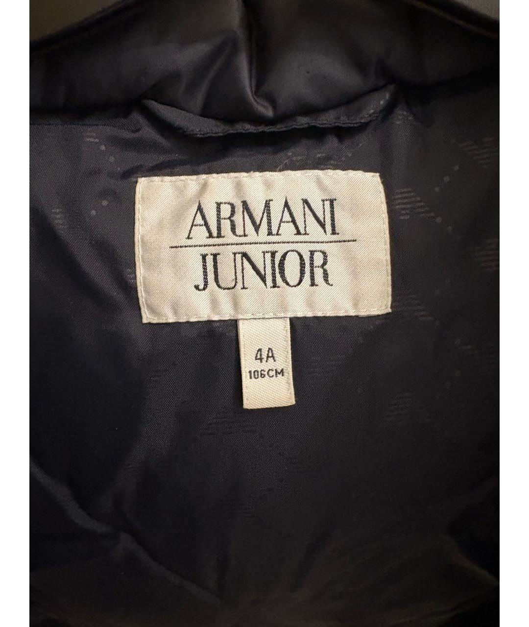 ARMANI JUNIOR Темно-синий полиэстеровый жакет / жилет, фото 5
