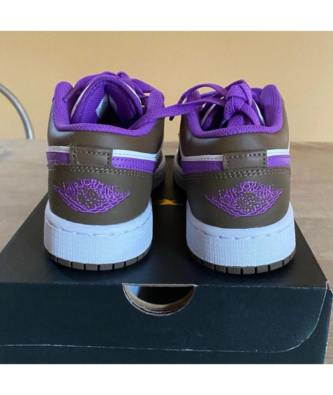 JORDAN Хаки кожаные кроссовки, фото 3