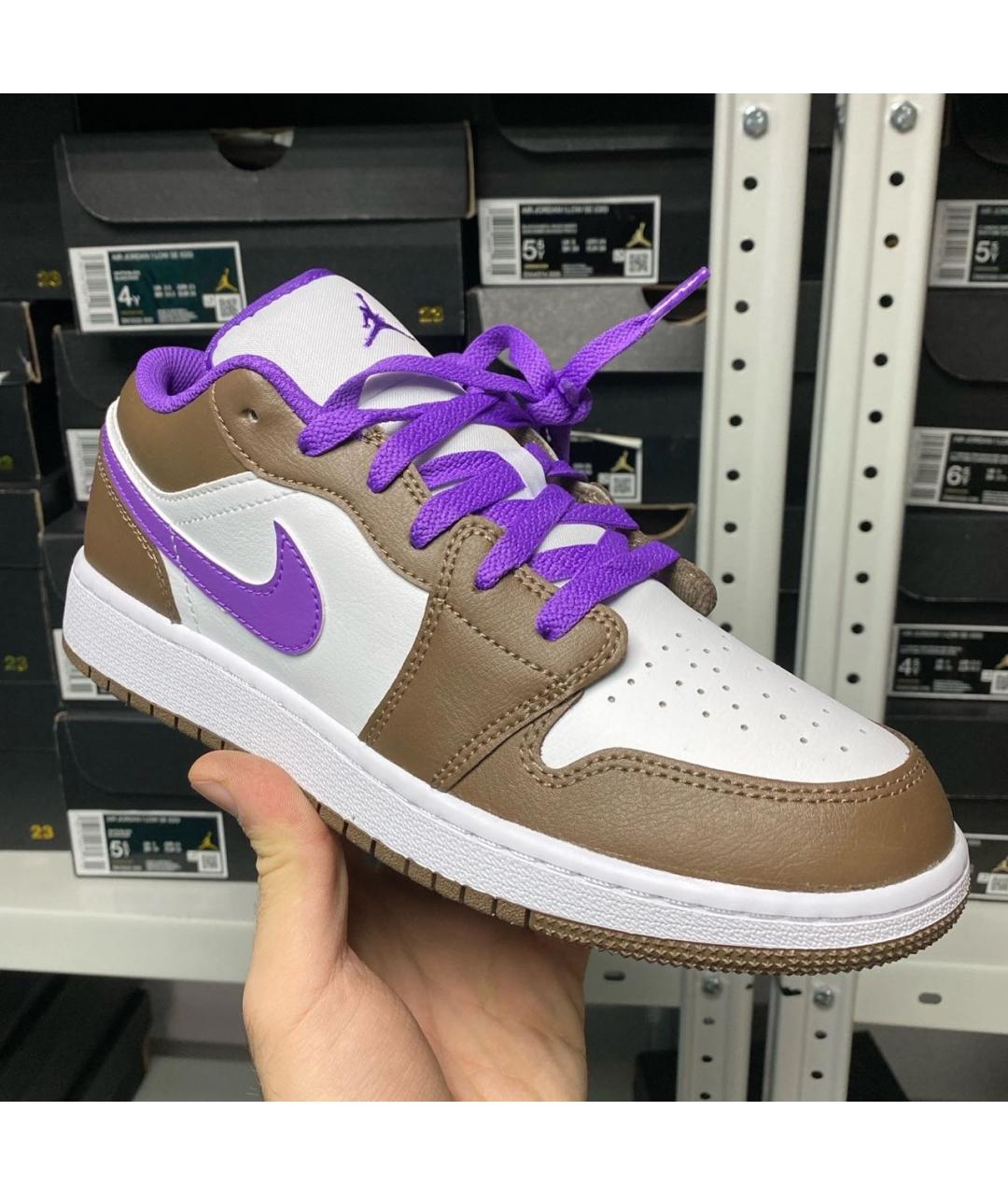 JORDAN Хаки кожаные кроссовки, фото 2