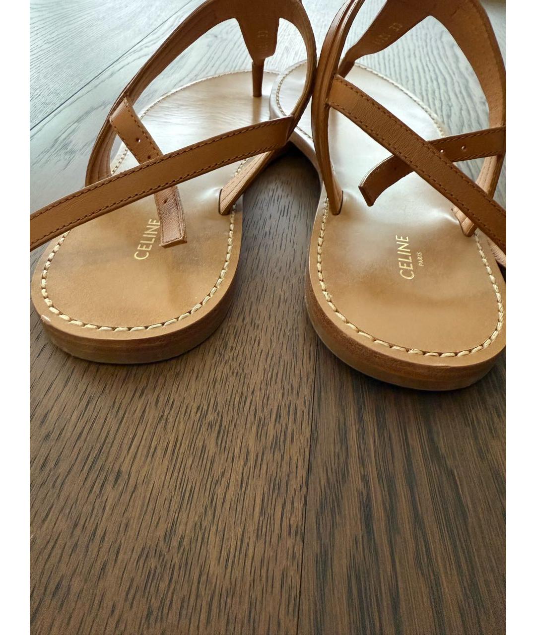 CELINE Коричневые кожаные босоножки, фото 3