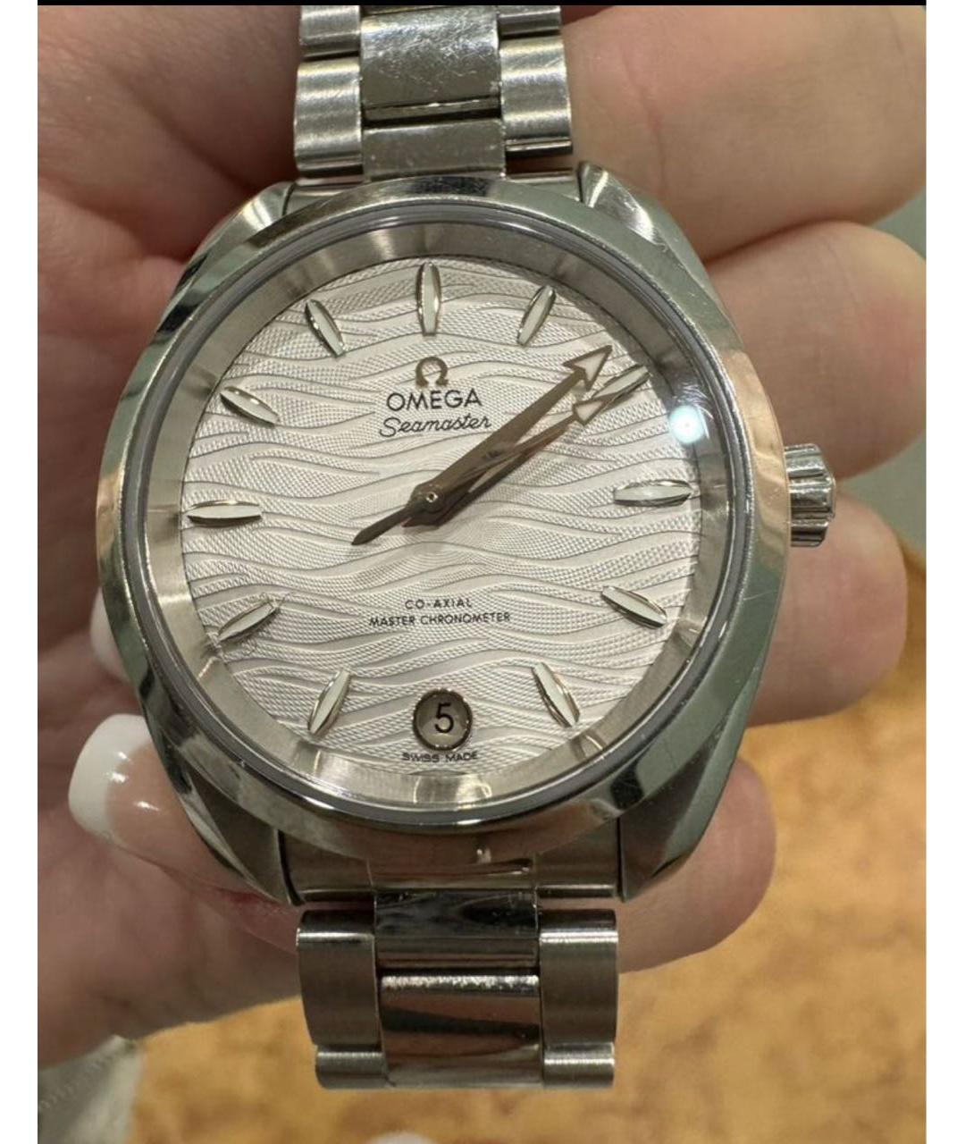 OMEGA Серебряные металлические часы, фото 7