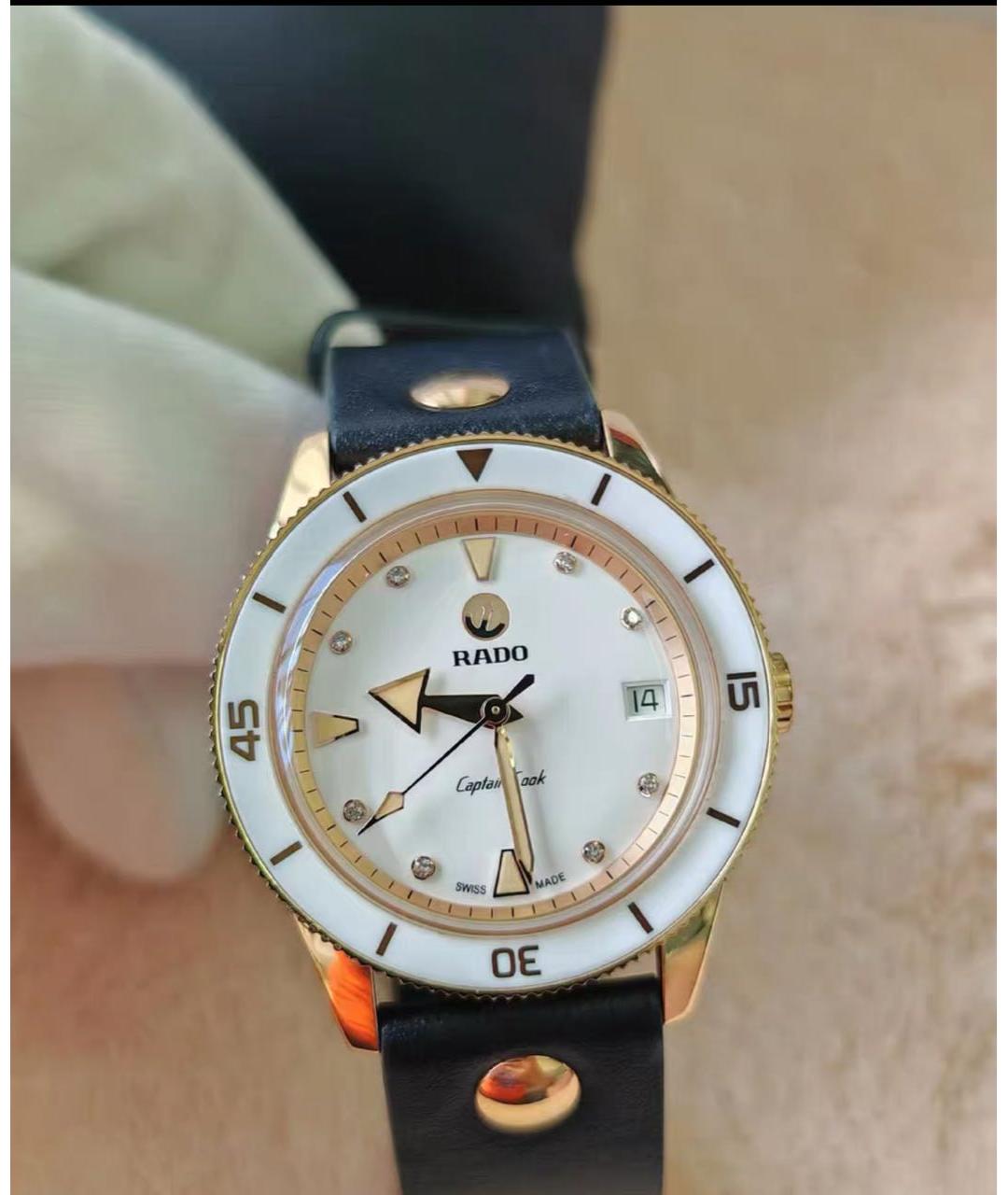 RADO Белые часы из желтого золота, фото 2