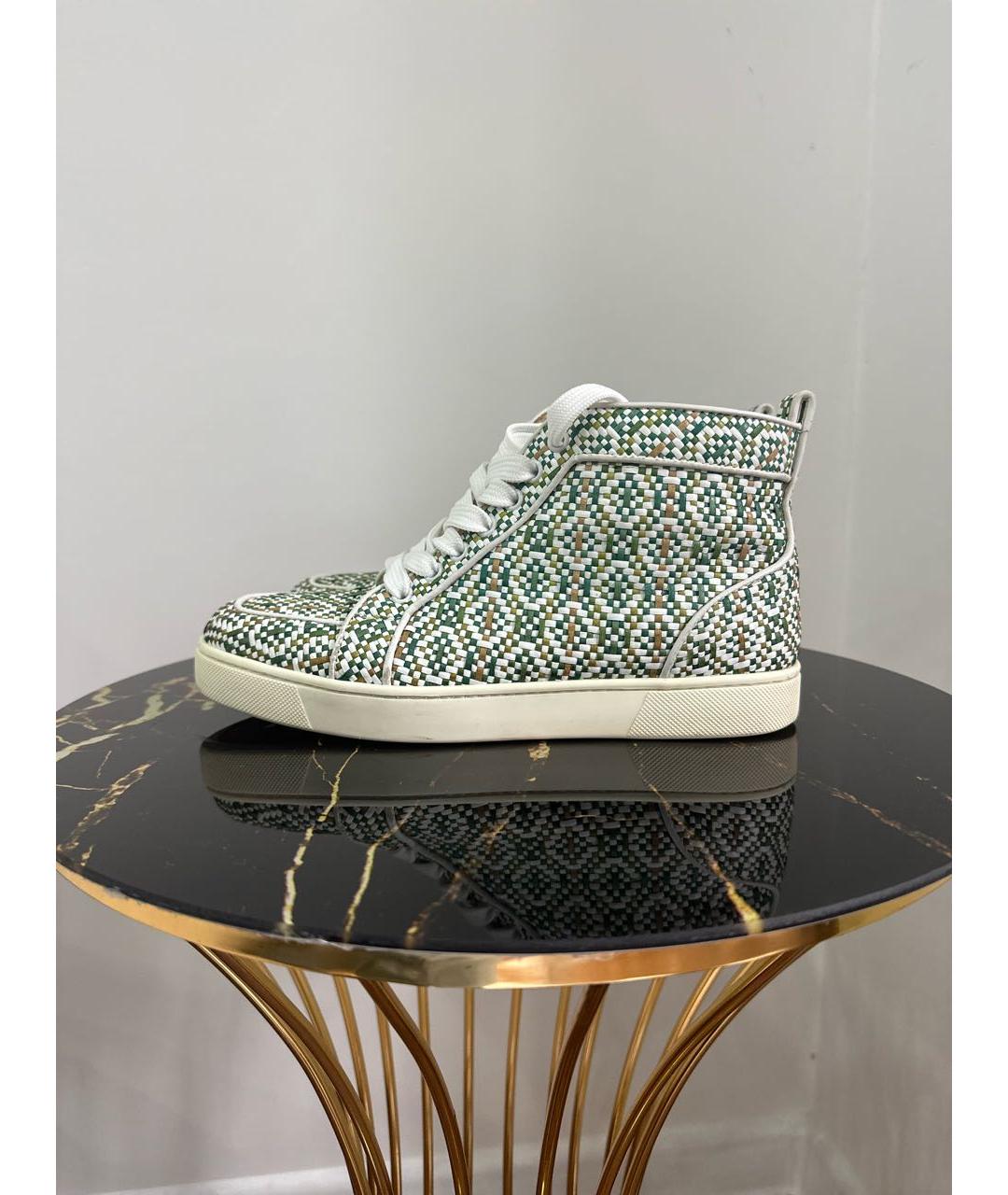 CHRISTIAN LOUBOUTIN Зеленые кожаные кеды, фото 9