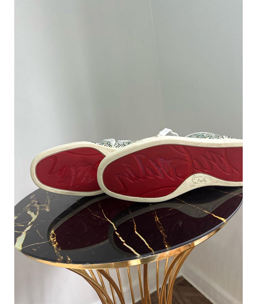 CHRISTIAN LOUBOUTIN Зеленые кожаные кеды, фото 8