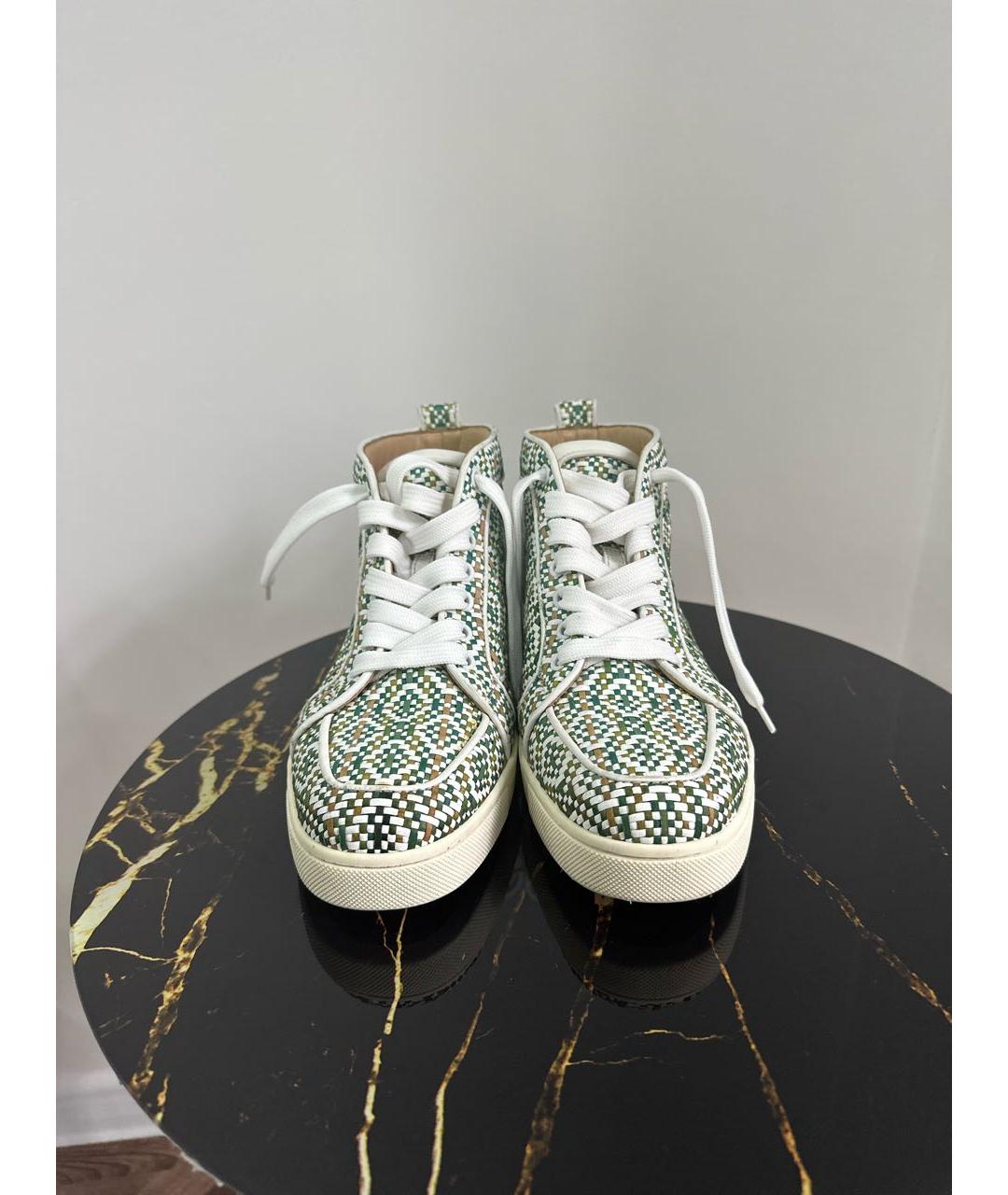 CHRISTIAN LOUBOUTIN Зеленые кожаные кеды, фото 2