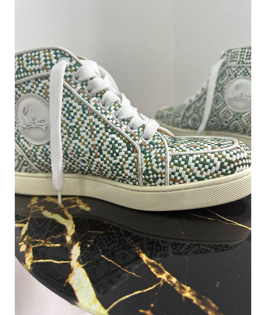 CHRISTIAN LOUBOUTIN Зеленые кожаные кеды, фото 6