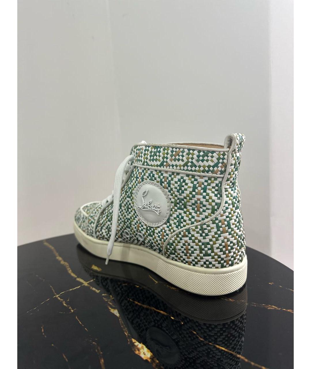 CHRISTIAN LOUBOUTIN Зеленые кожаные кеды, фото 5
