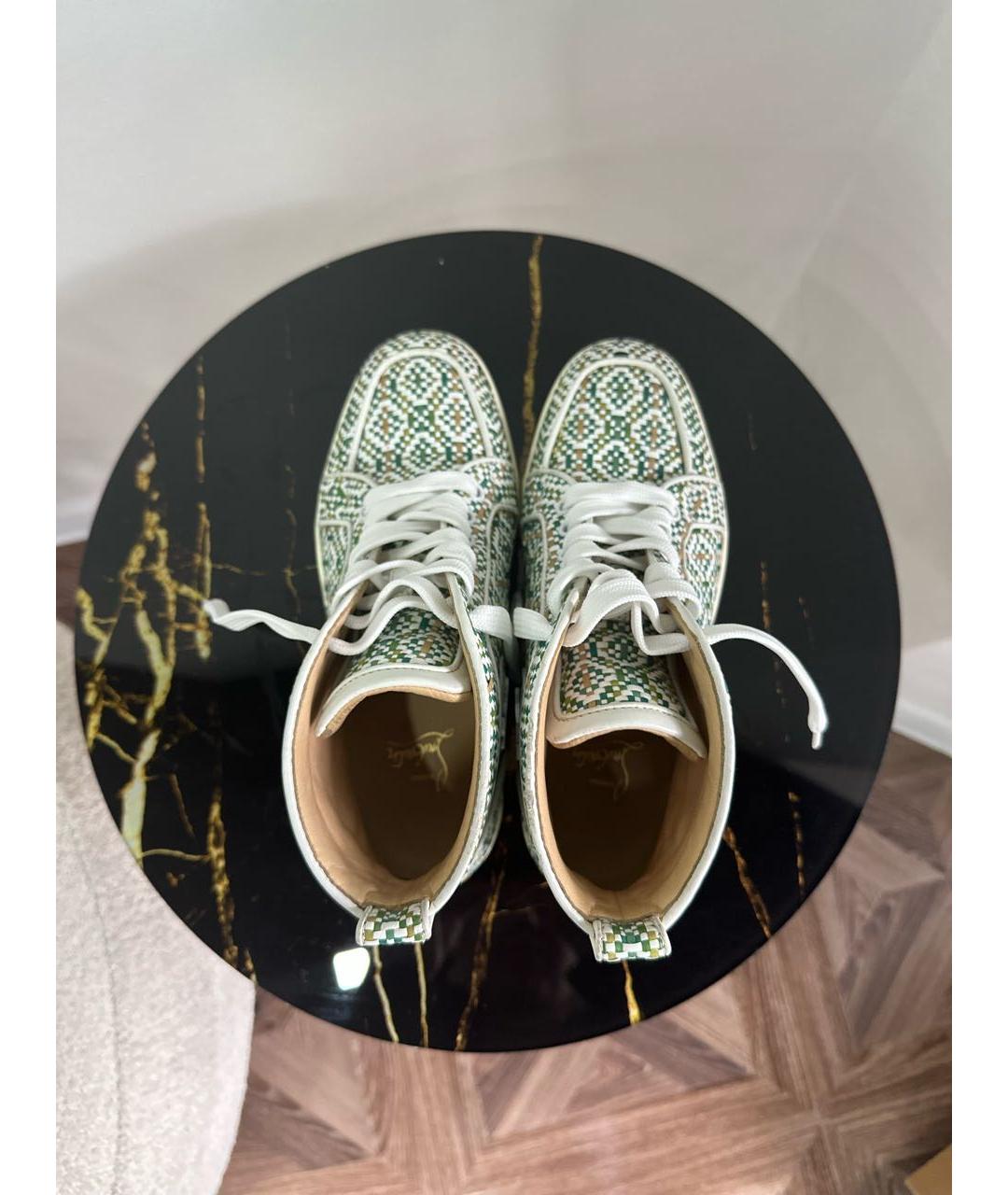 CHRISTIAN LOUBOUTIN Зеленые кожаные кеды, фото 3