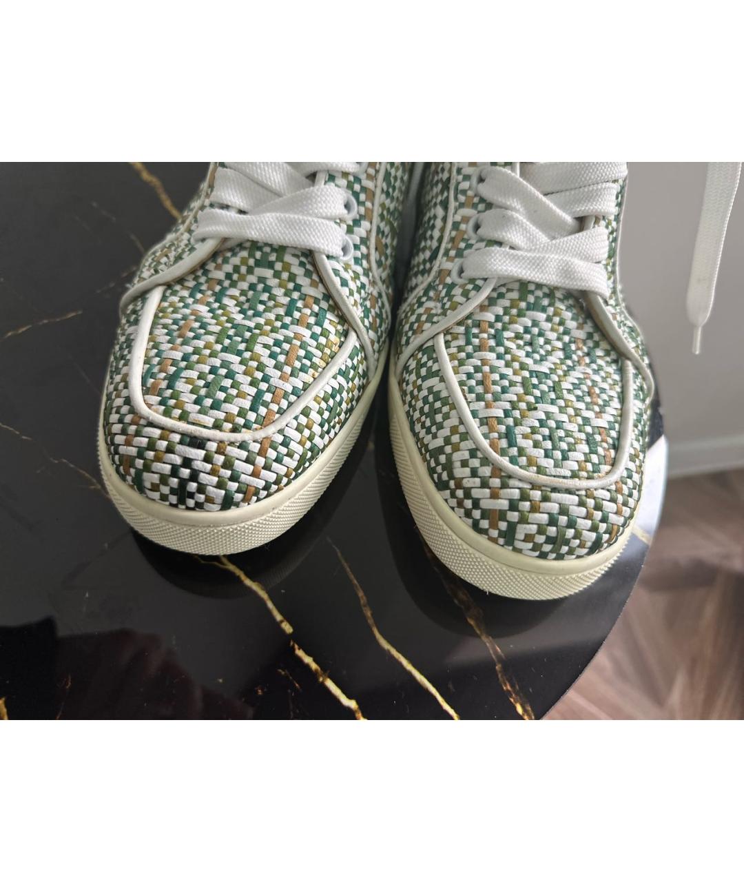 CHRISTIAN LOUBOUTIN Зеленые кожаные кеды, фото 7