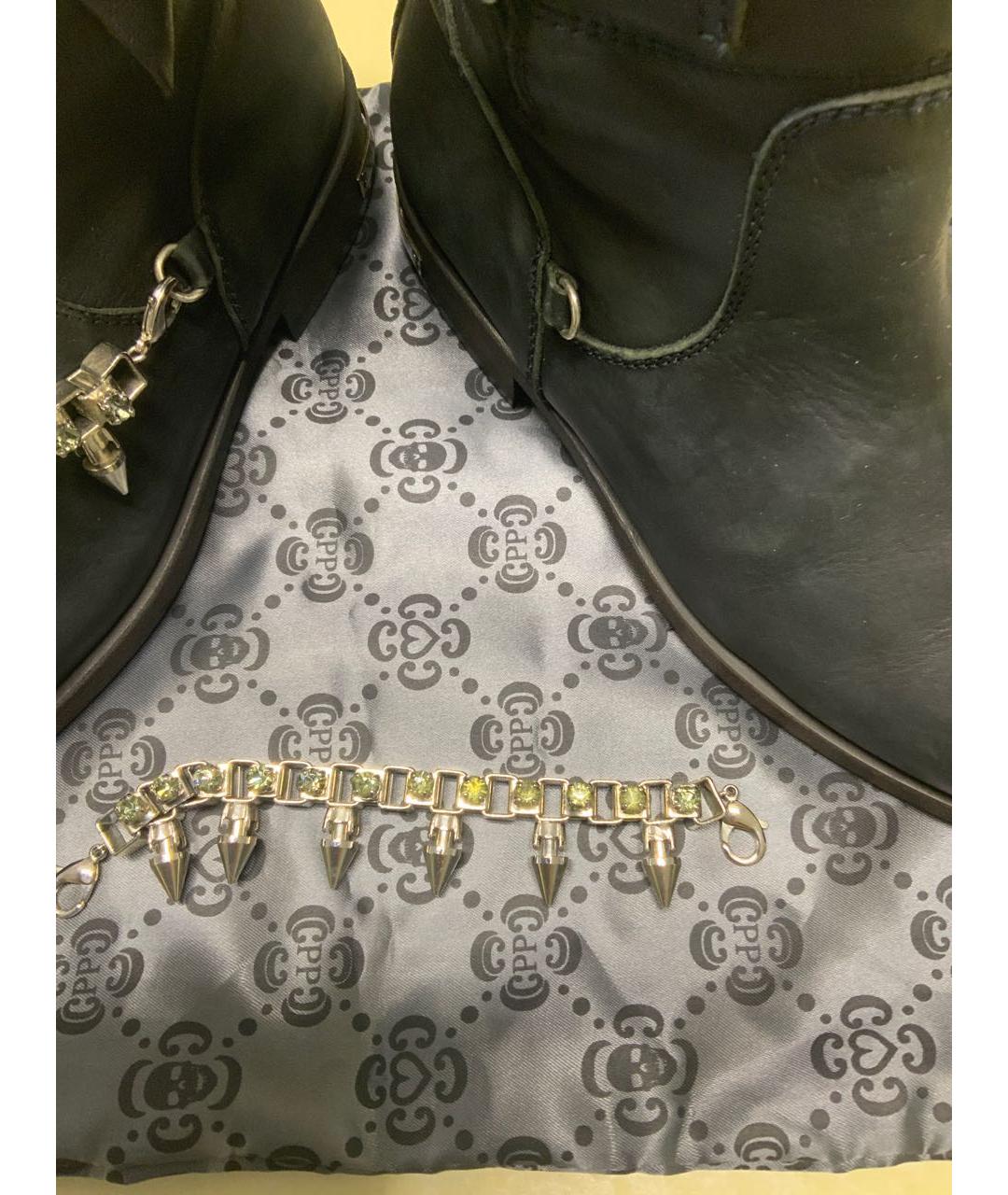 PHILIPP PLEIN Черные кожаные полусапоги, фото 5