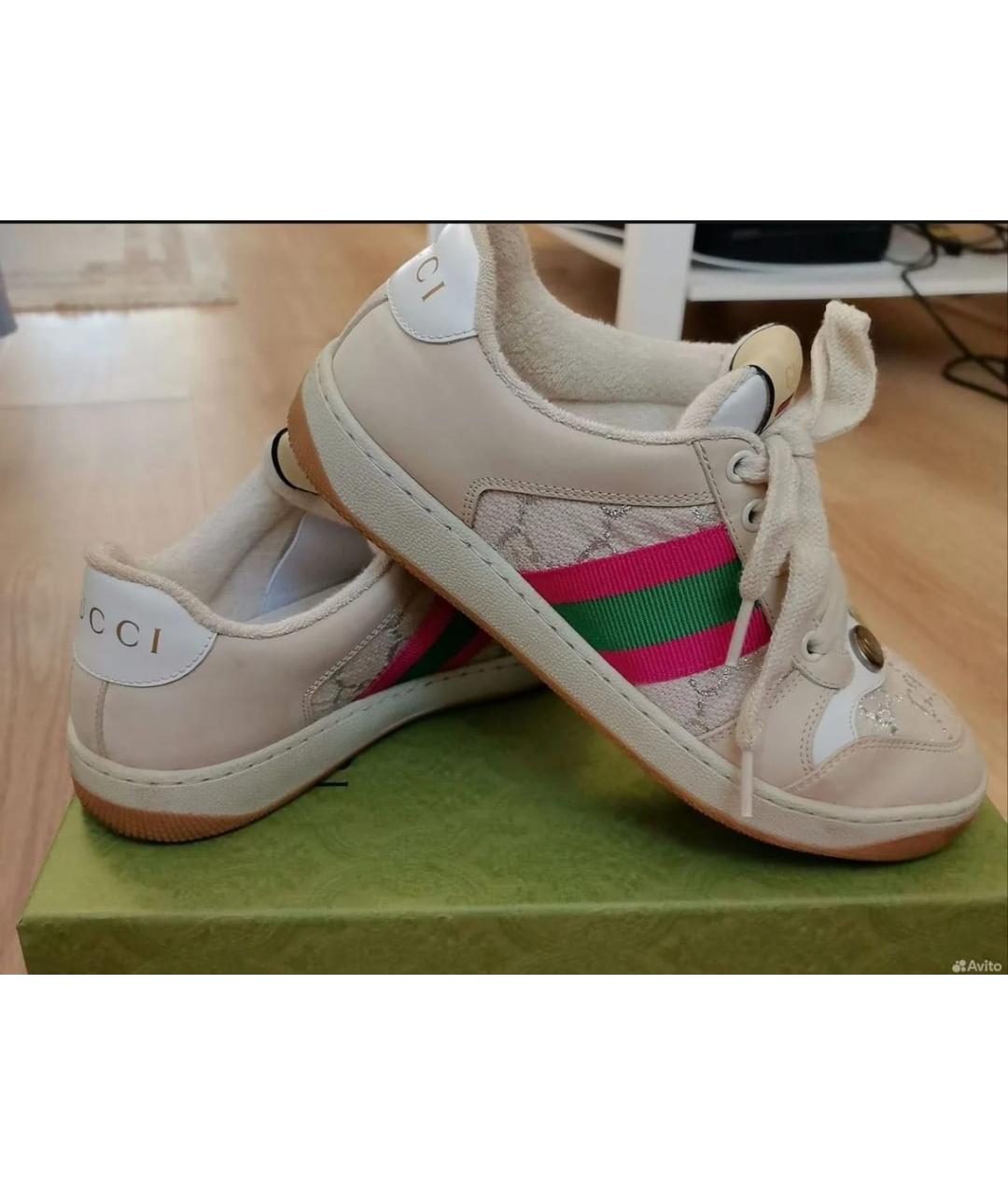 GUCCI Бежевые замшевые кеды, фото 8