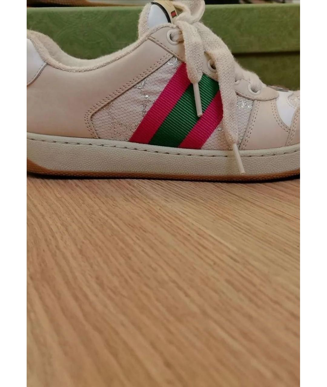 GUCCI Бежевые замшевые кеды, фото 6
