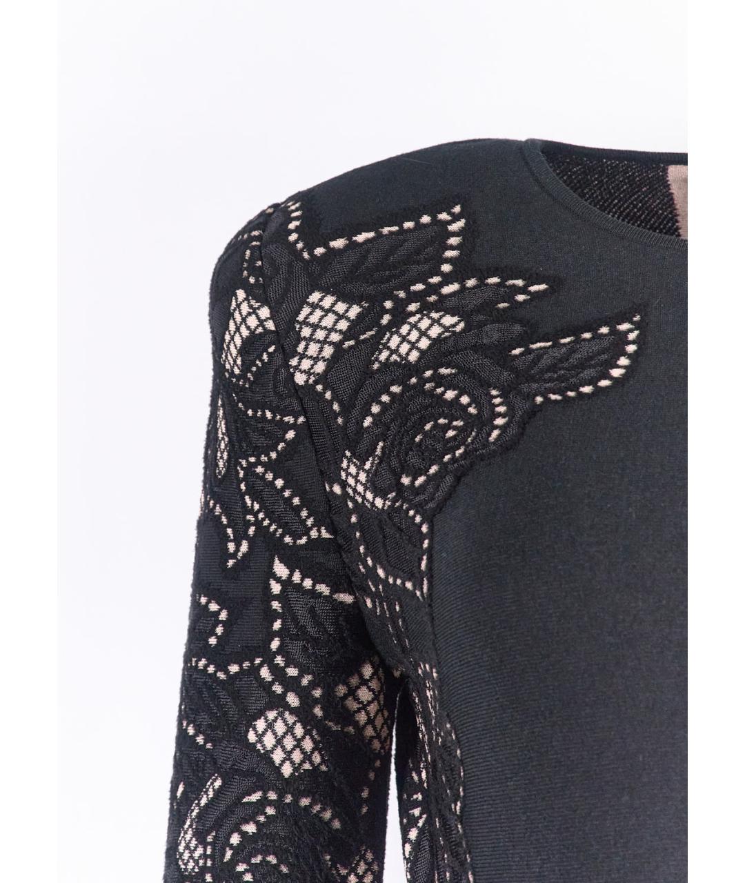 ALEXANDER MCQUEEN Черное шерстяное коктейльное платье, фото 5