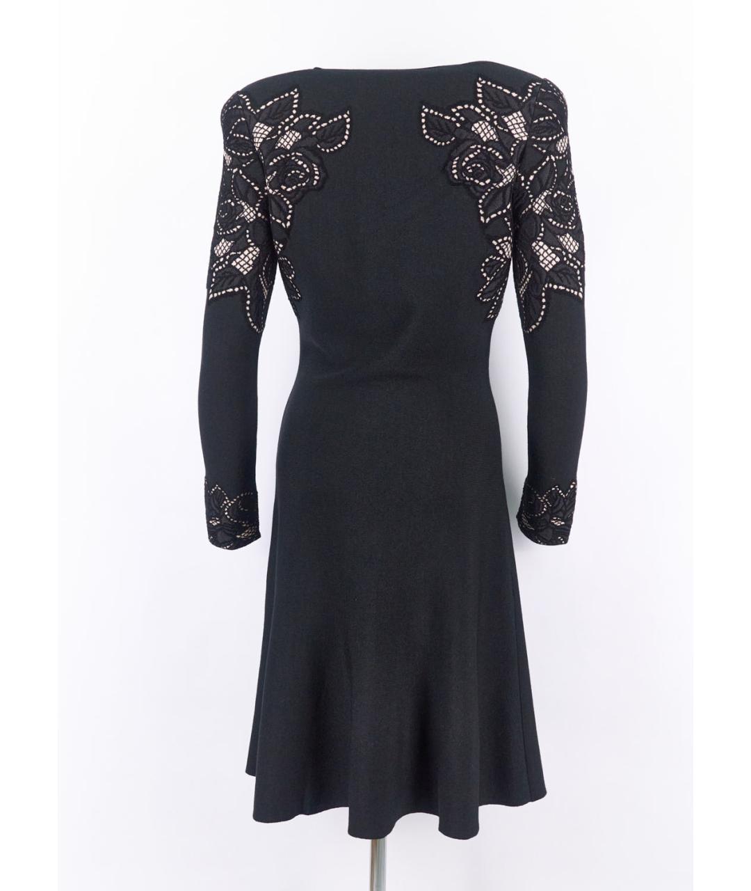 ALEXANDER MCQUEEN Черное шерстяное коктейльное платье, фото 2