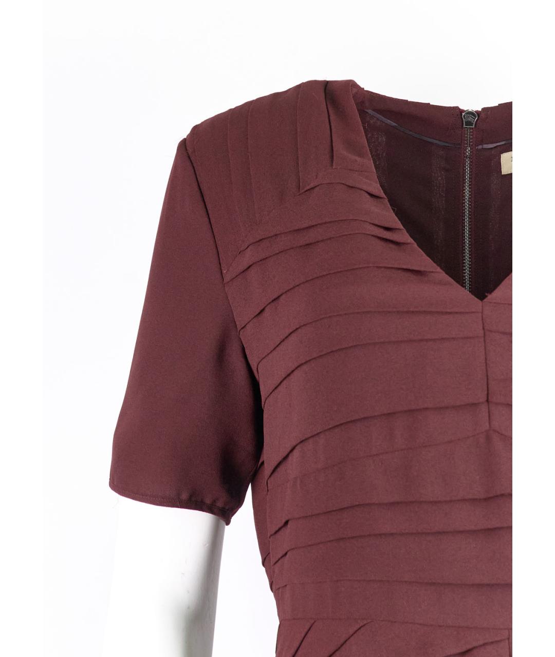 BURBERRY Коричневое полиэстеровое повседневное платье, фото 5