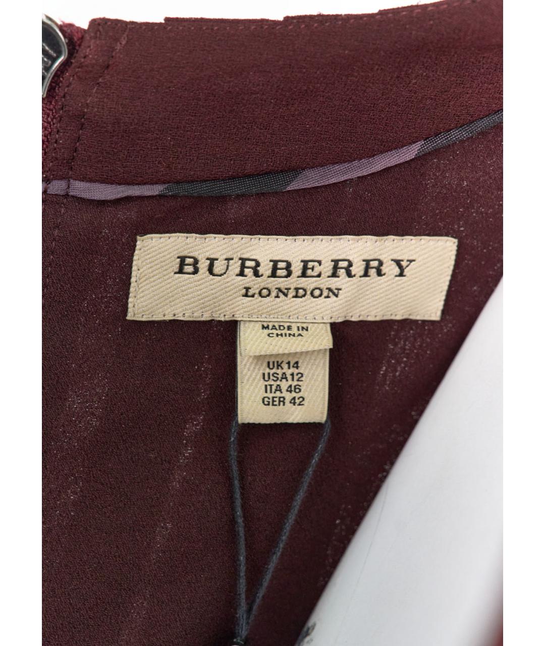 BURBERRY Коричневое полиэстеровое повседневное платье, фото 3