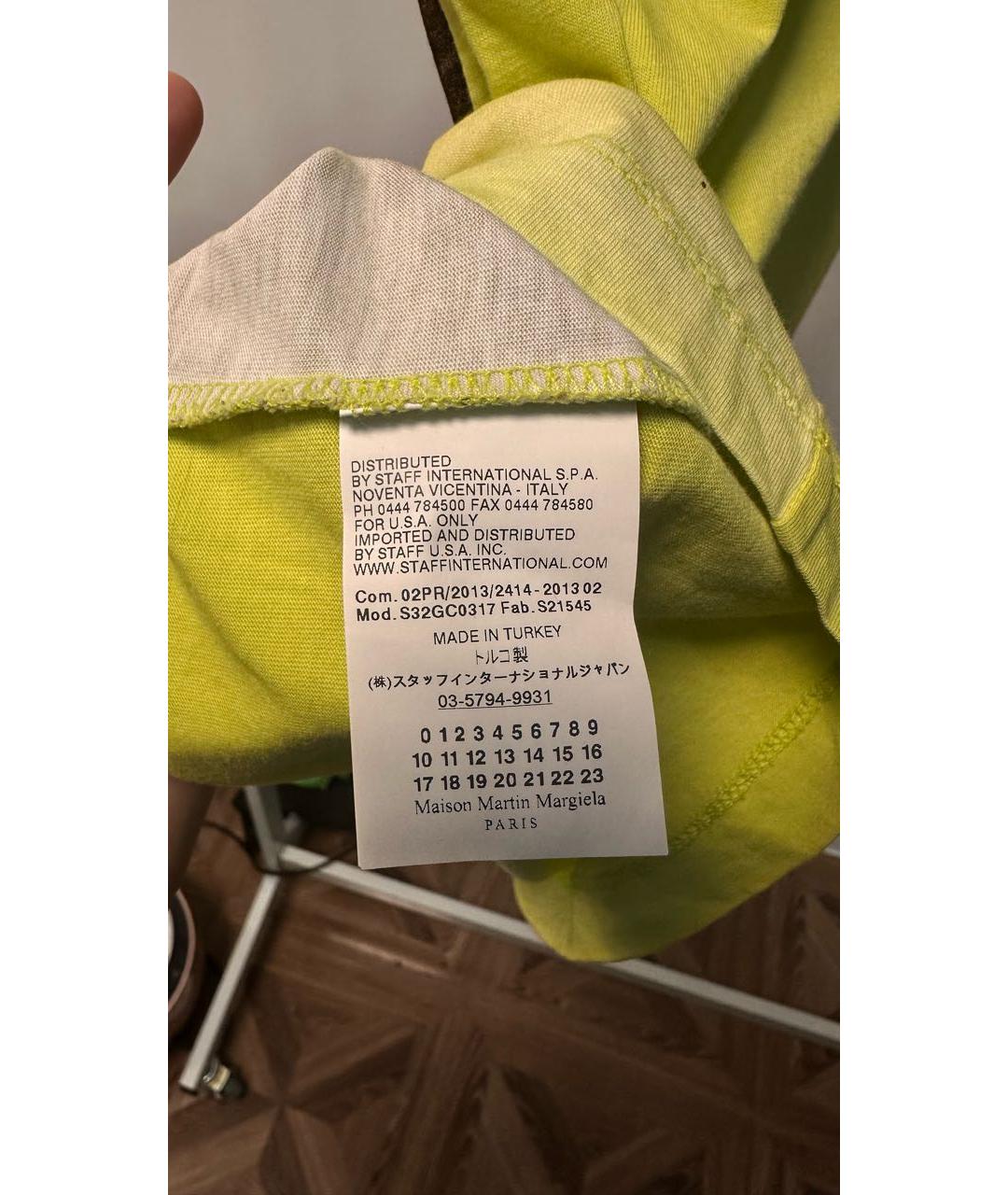 MM6 MAISON MARGIELA Салатовая хлопковая футболка, фото 8