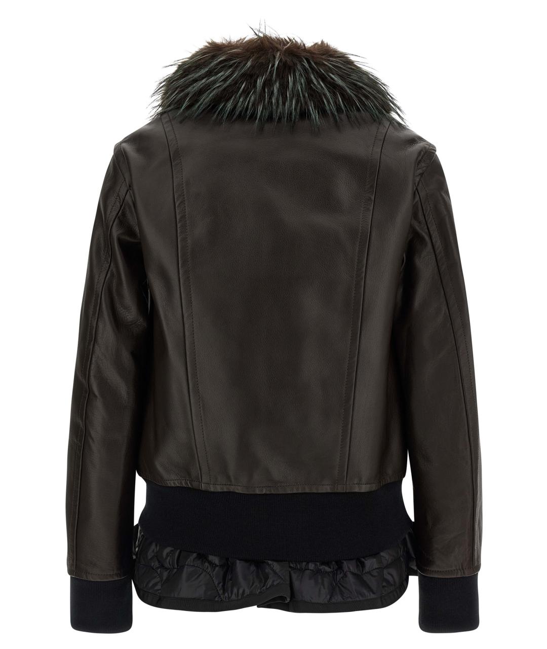 SACAI Коричневая кожаная куртка, фото 3
