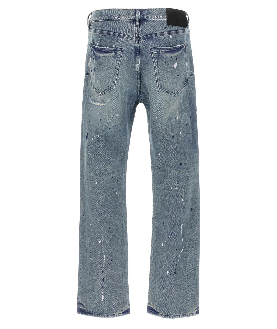 PURPLE Синие хлопковые прямые джинсы, фото 2