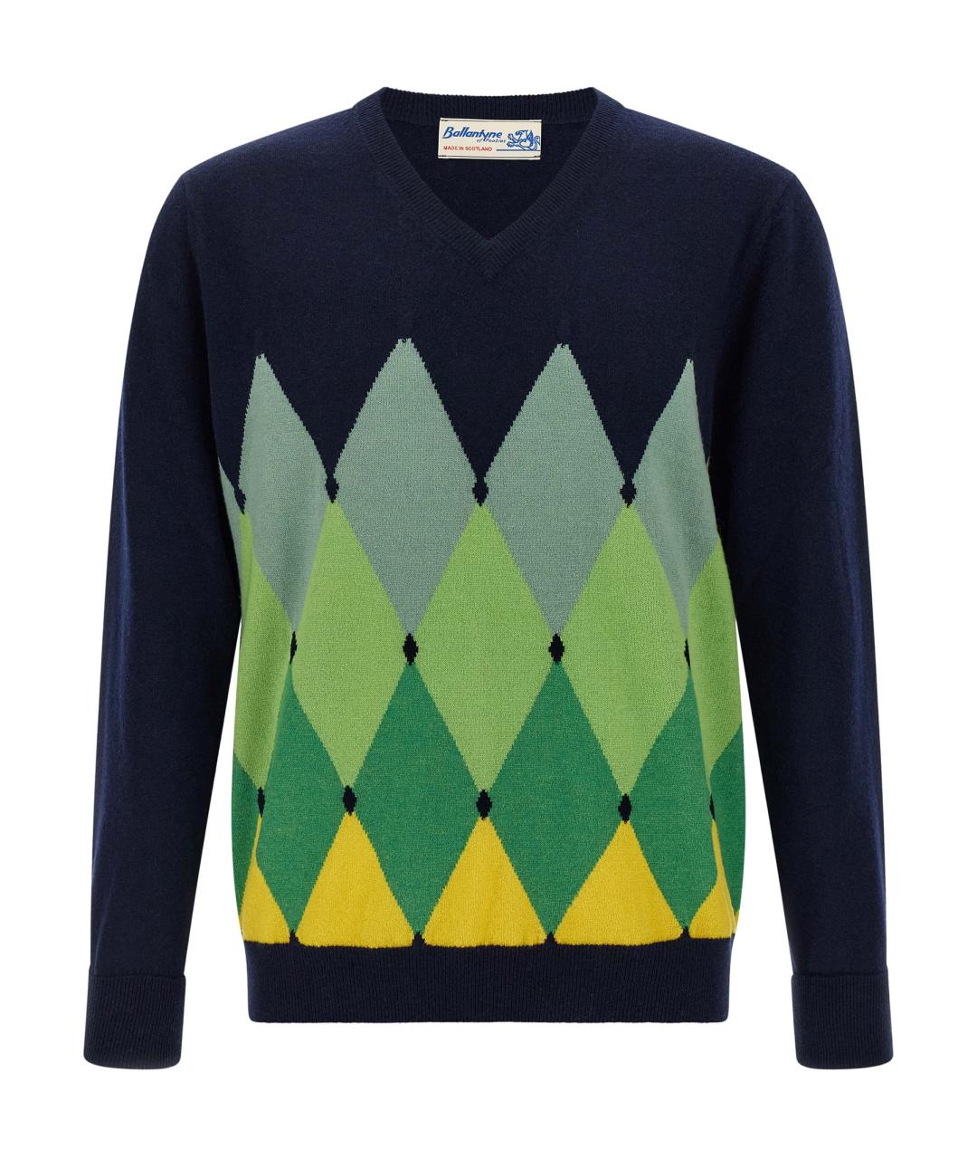 BALLANTYNE Синий кашемировый джемпер / свитер, фото 1
