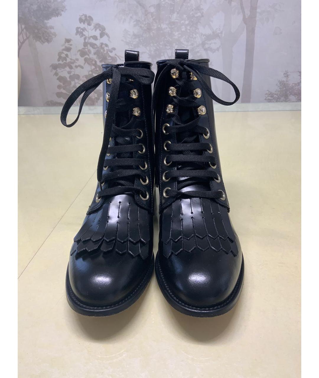 RED VALENTINO Черные кожаные ботинки, фото 2