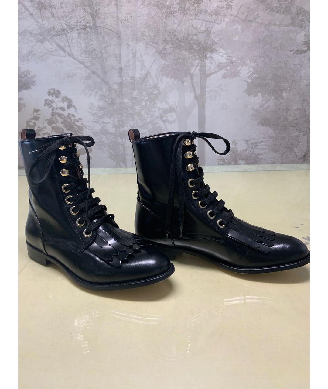 RED VALENTINO Черные кожаные ботинки, фото 8