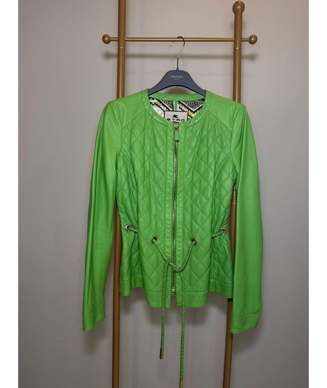 ETRO Зеленая кожаная куртка, фото 2