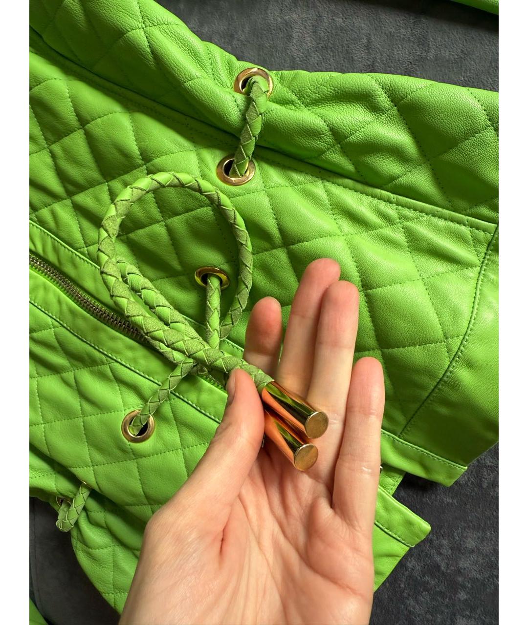 ETRO Зеленая кожаная куртка, фото 6