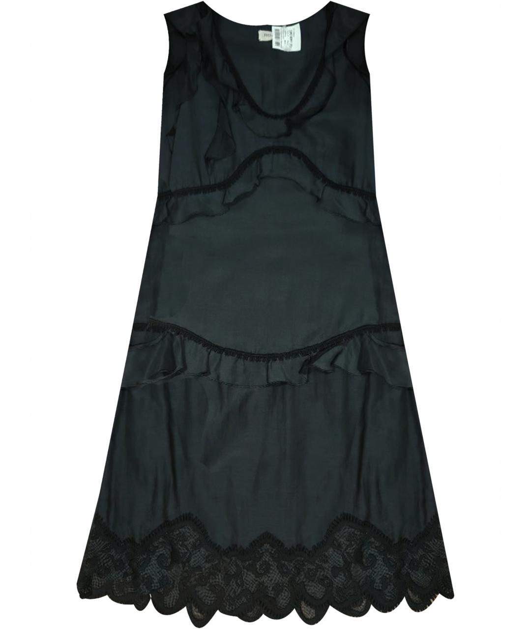 ROCHAS Черное хлопковое коктейльное платье, фото 1