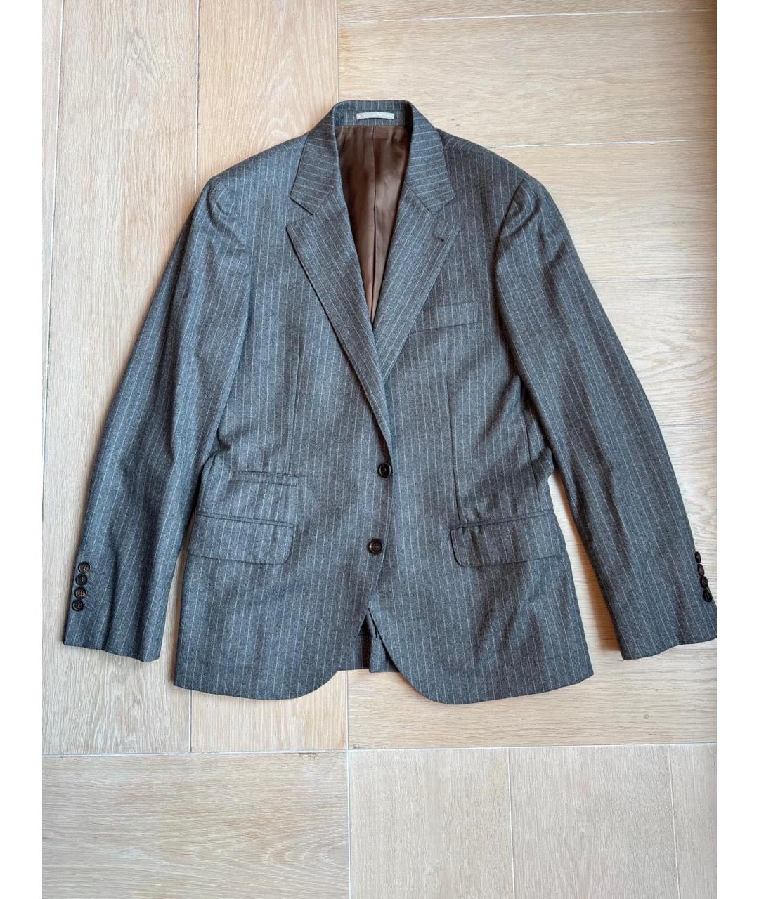 BRUNELLO CUCINELLI Серый классический костюм, фото 4