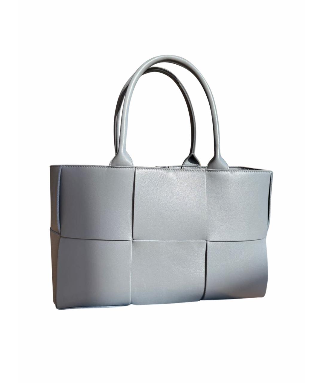 BOTTEGA VENETA Голубая кожаная сумка тоут, фото 1