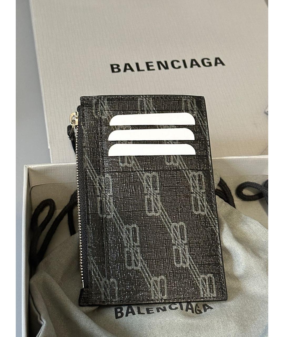 BALENCIAGA Черный кожаный кардхолдер, фото 4