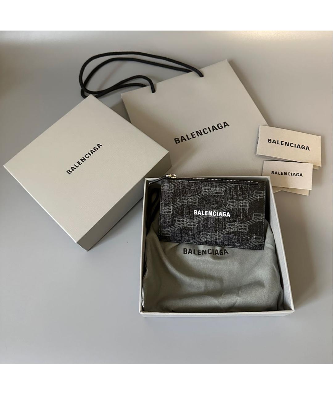 BALENCIAGA Черный кожаный кардхолдер, фото 5