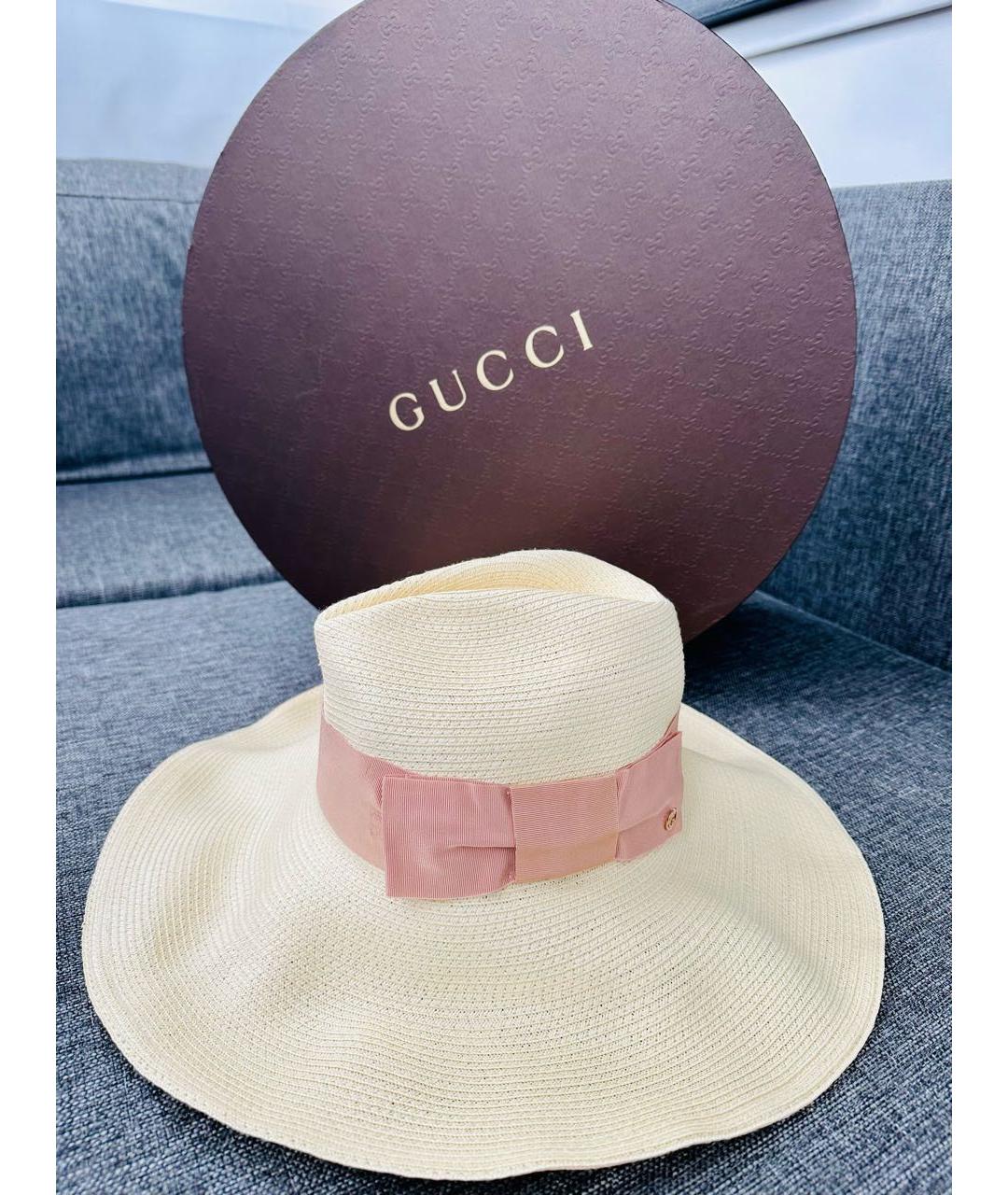 GUCCI Бежевая шляпа, фото 6