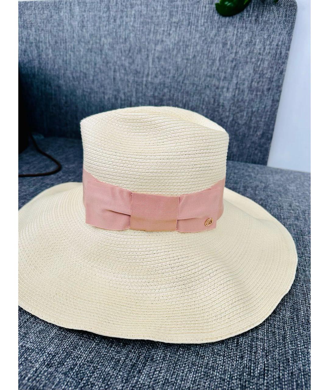 GUCCI Бежевая шляпа, фото 3