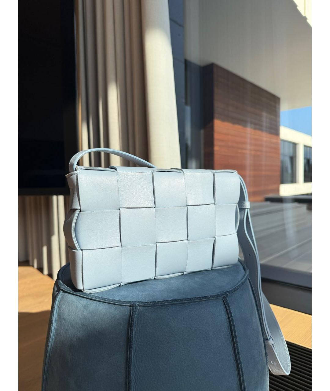 BOTTEGA VENETA Голубая кожаная сумка через плечо, фото 3