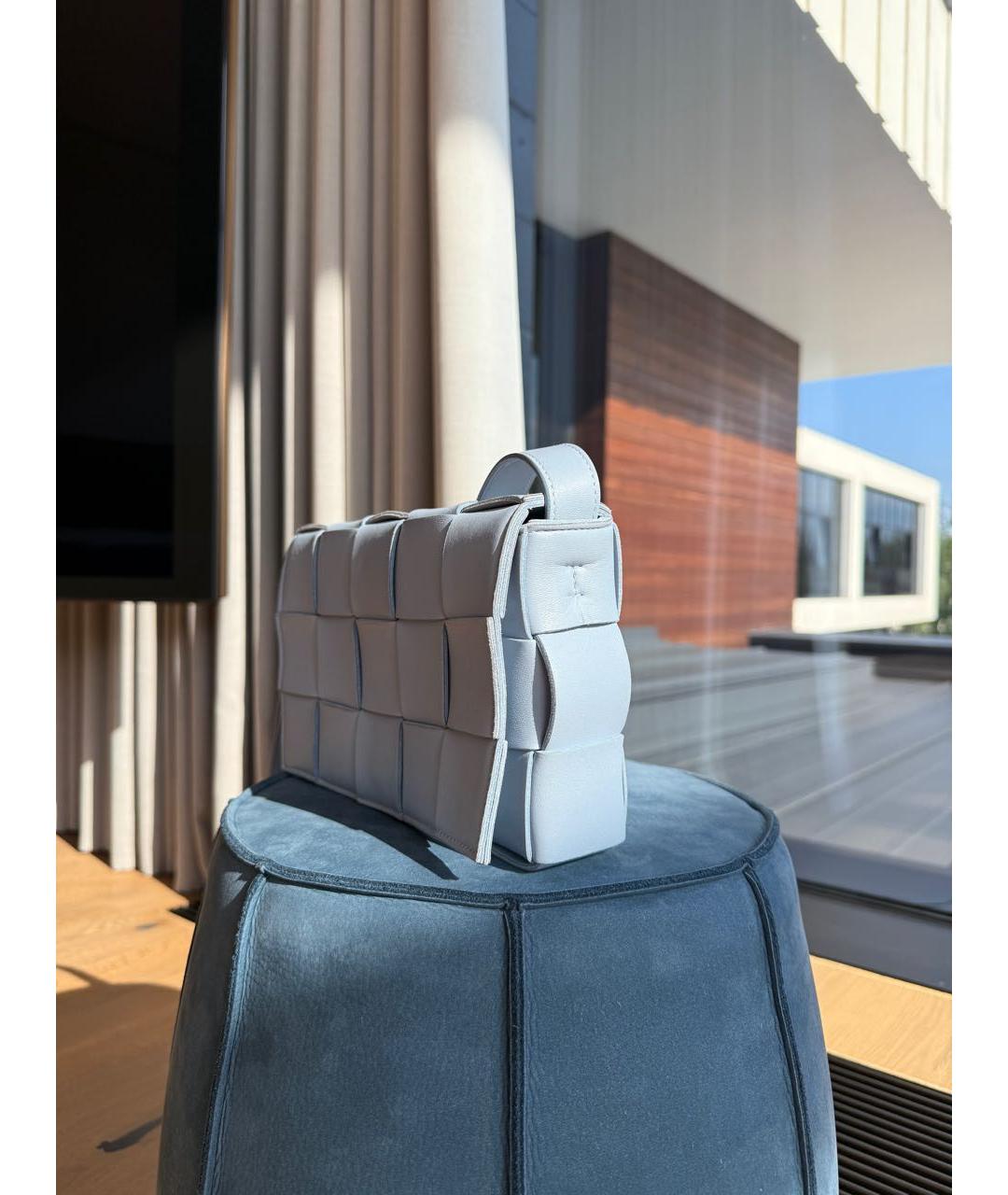 BOTTEGA VENETA Голубая кожаная сумка через плечо, фото 2