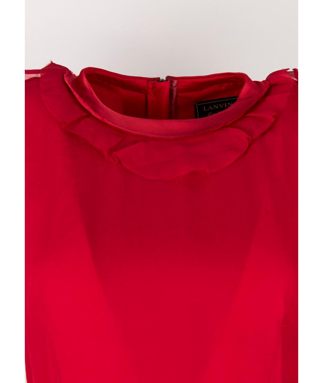 LANVIN Красное полиэстеровое коктейльное платье, фото 4