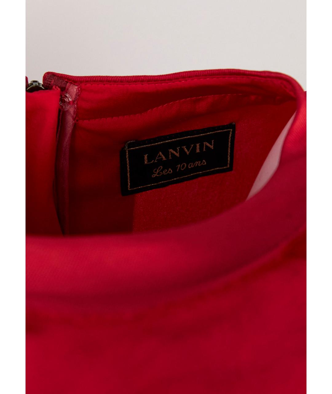 LANVIN Красное полиэстеровое коктейльное платье, фото 3