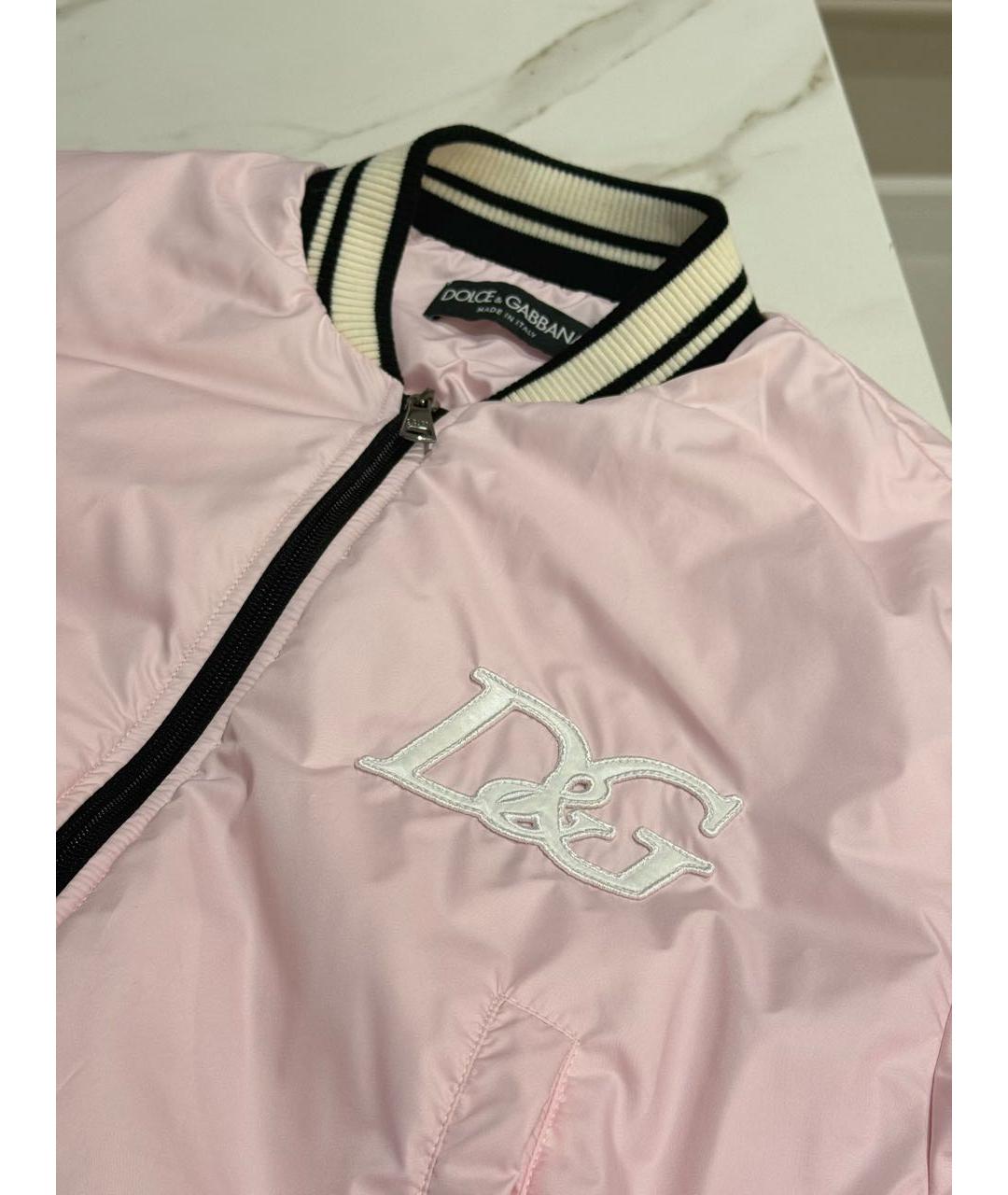 DOLCE&GABBANA Розовая полиэстеровая куртка, фото 4