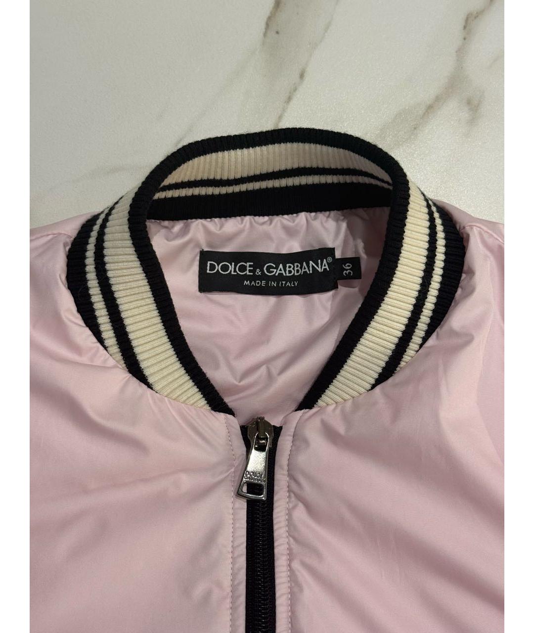 DOLCE&GABBANA Розовая полиэстеровая куртка, фото 3