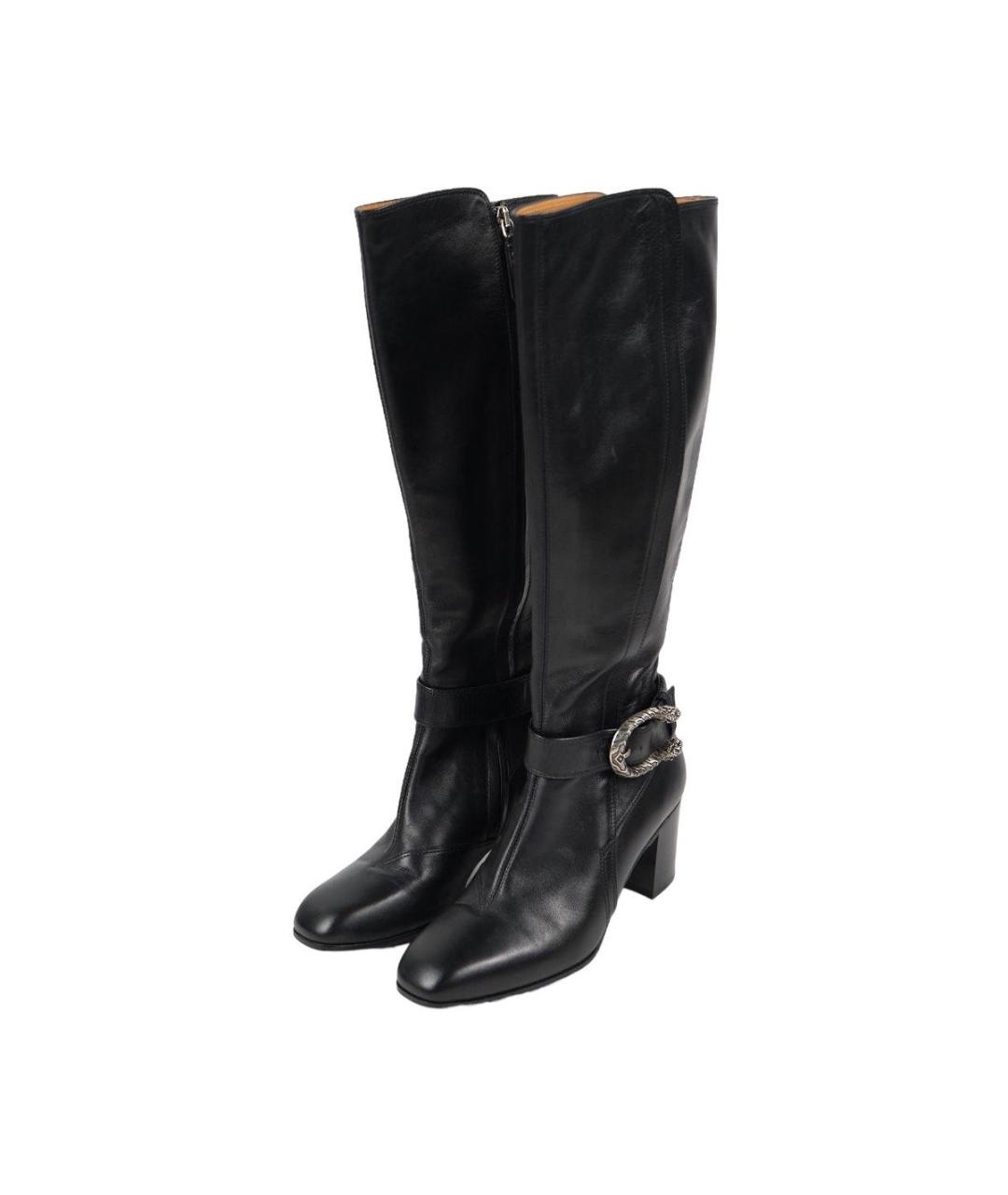 GUCCI Черные кожаные сапоги, фото 3