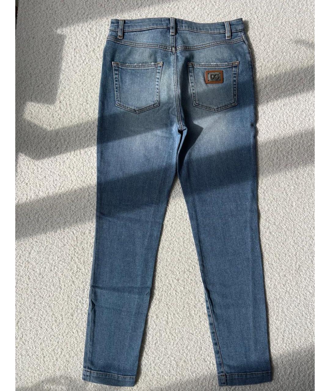 DOLCE&GABBANA Голубые хлопко-эластановые джинсы слим, фото 2