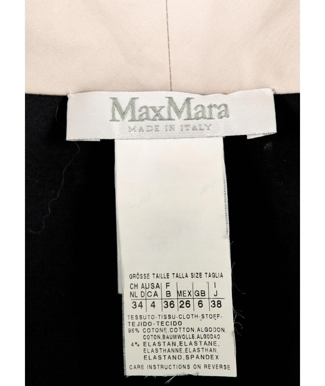 MAX MARA Черное хлопко-эластановое коктейльное платье, фото 3