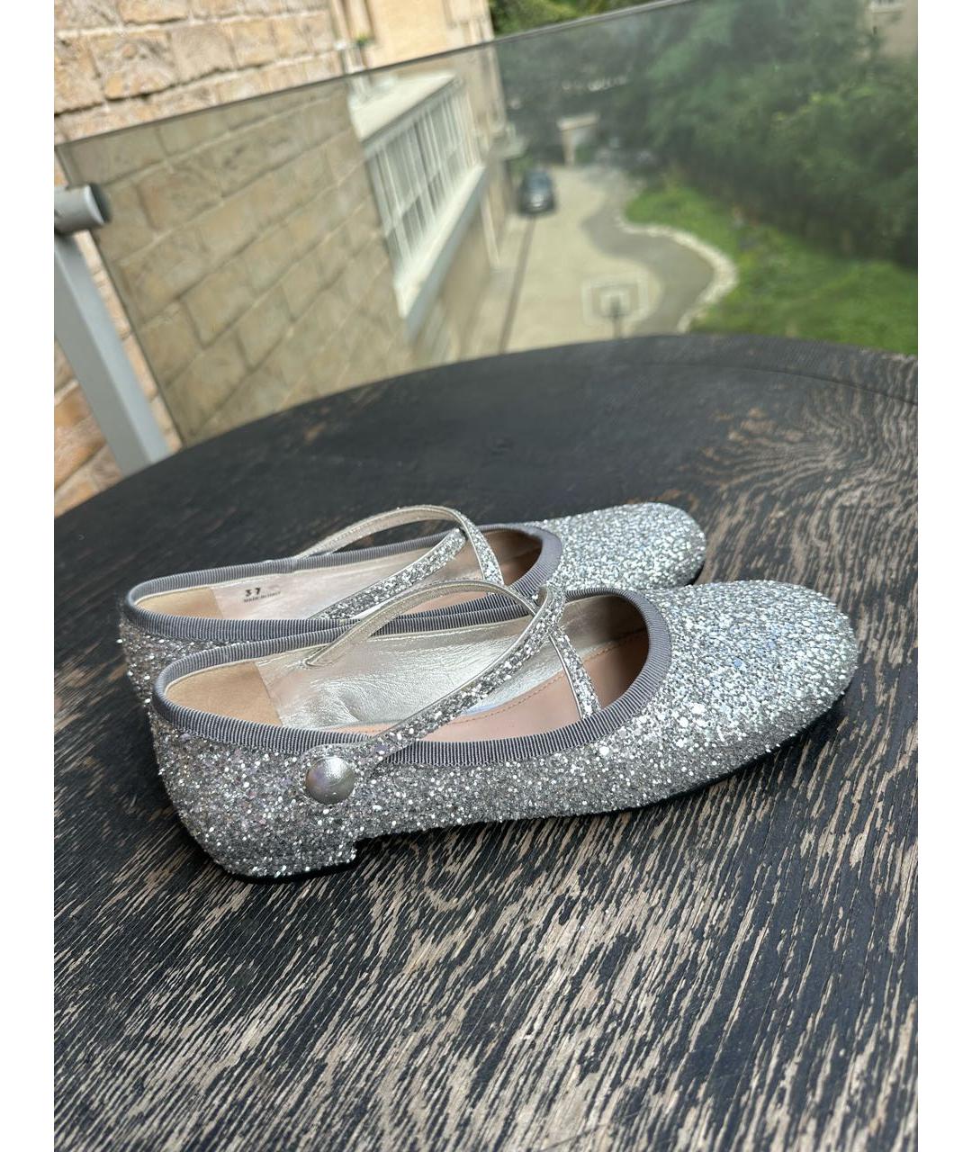 MIU MIU Серебряные балетки, фото 8