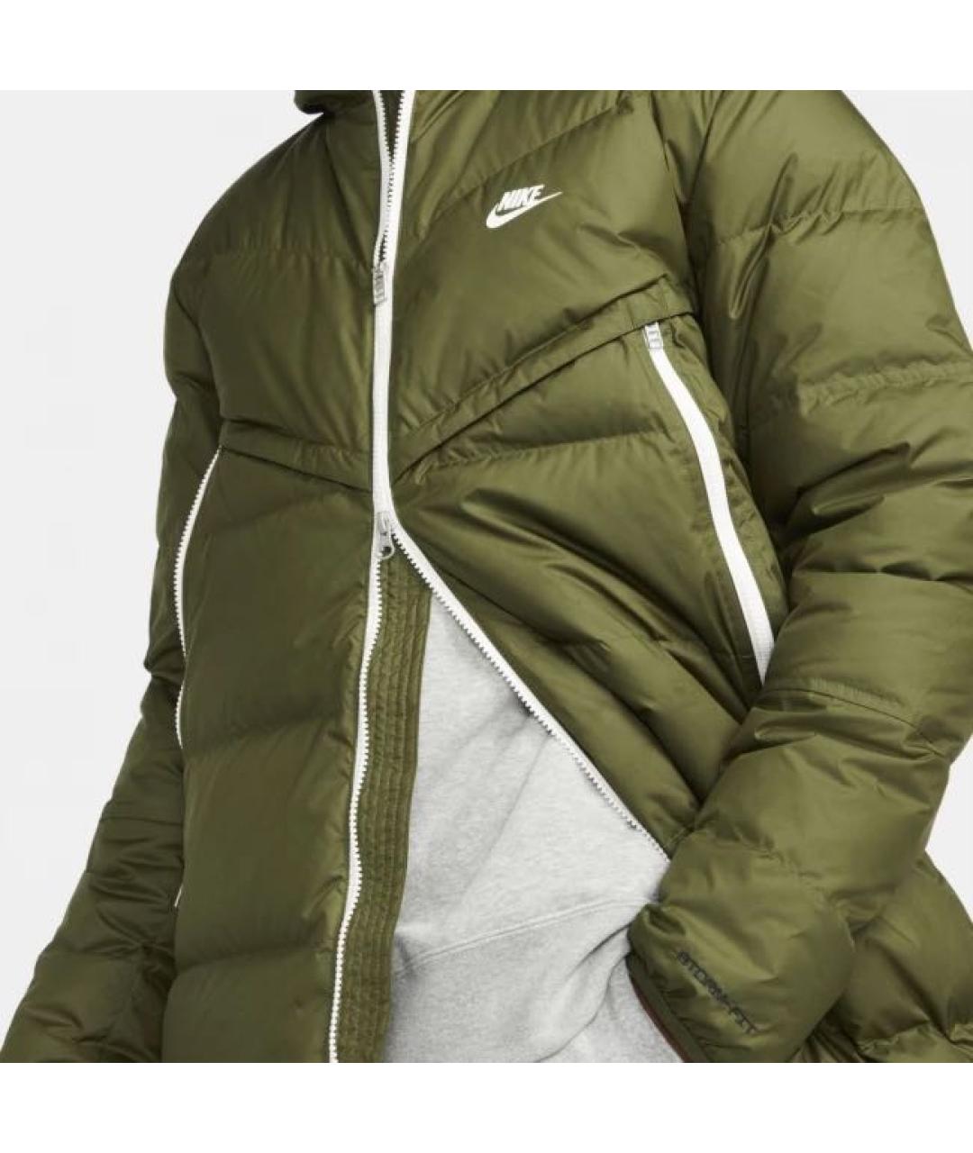 NIKE Зеленый пуховик, фото 3