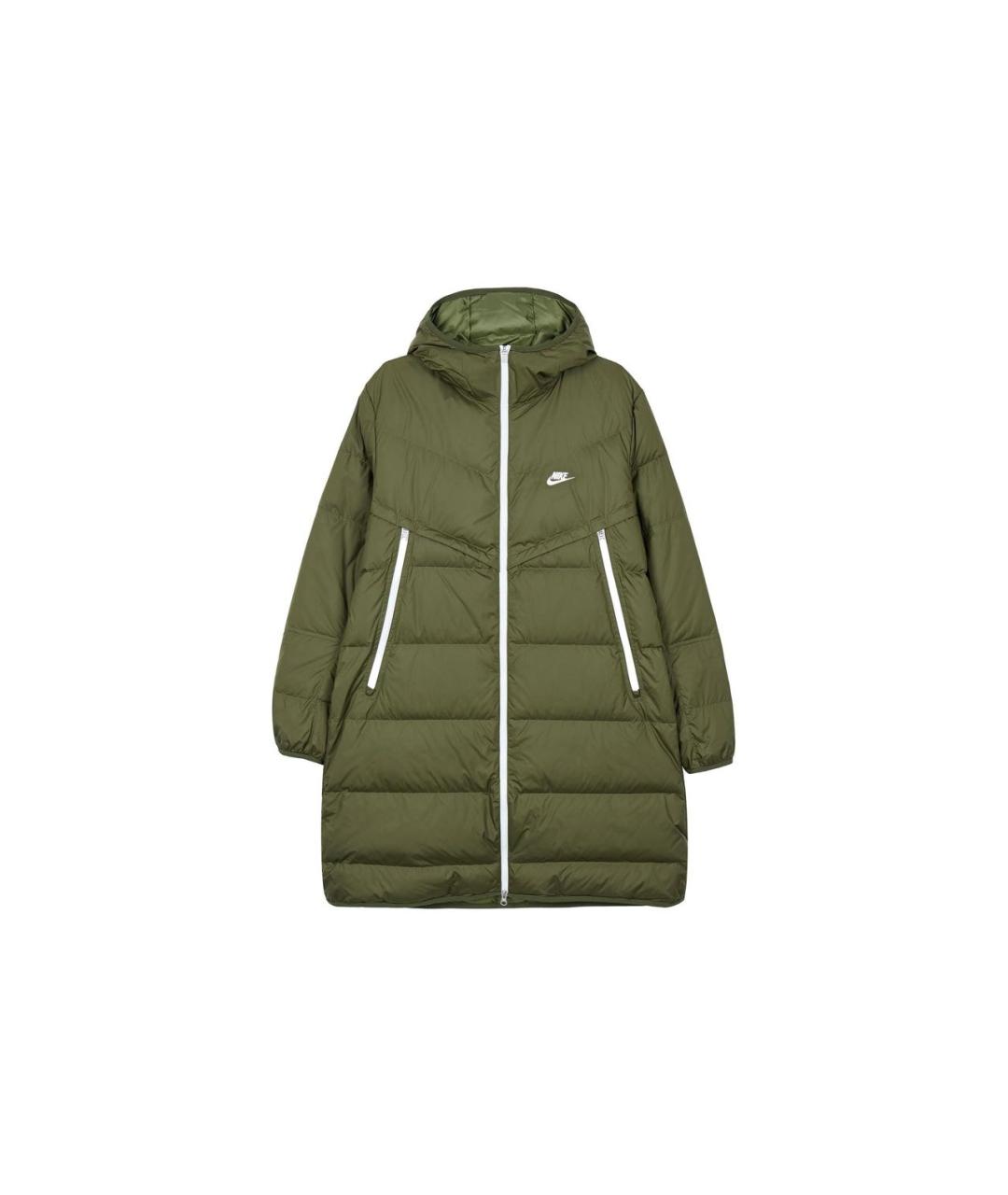 NIKE Зеленый пуховик, фото 1