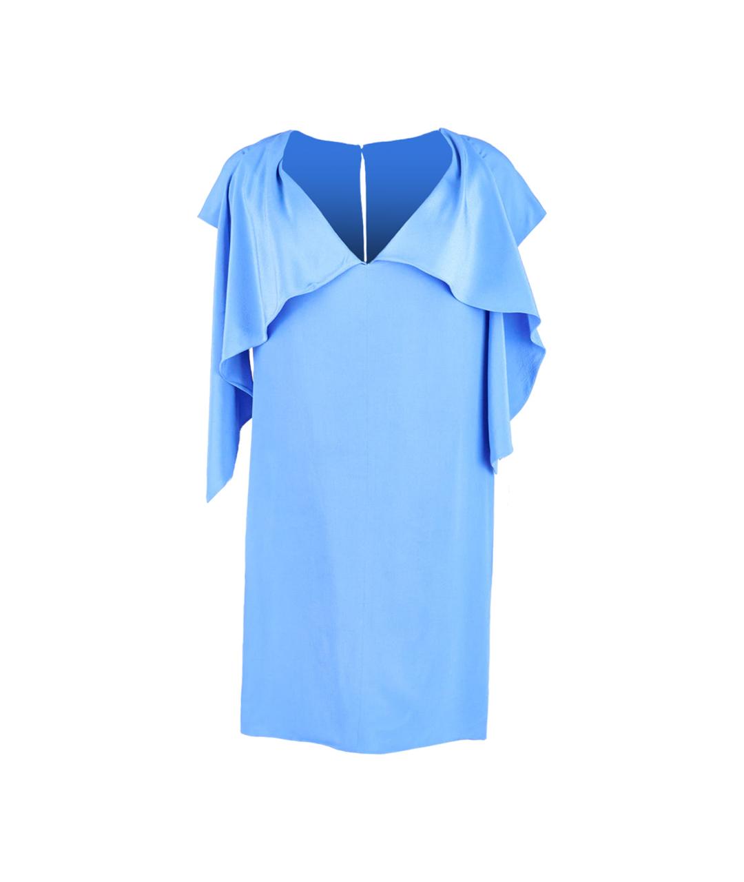 NINA RICCI Голубое шелковое коктейльное платье, фото 1
