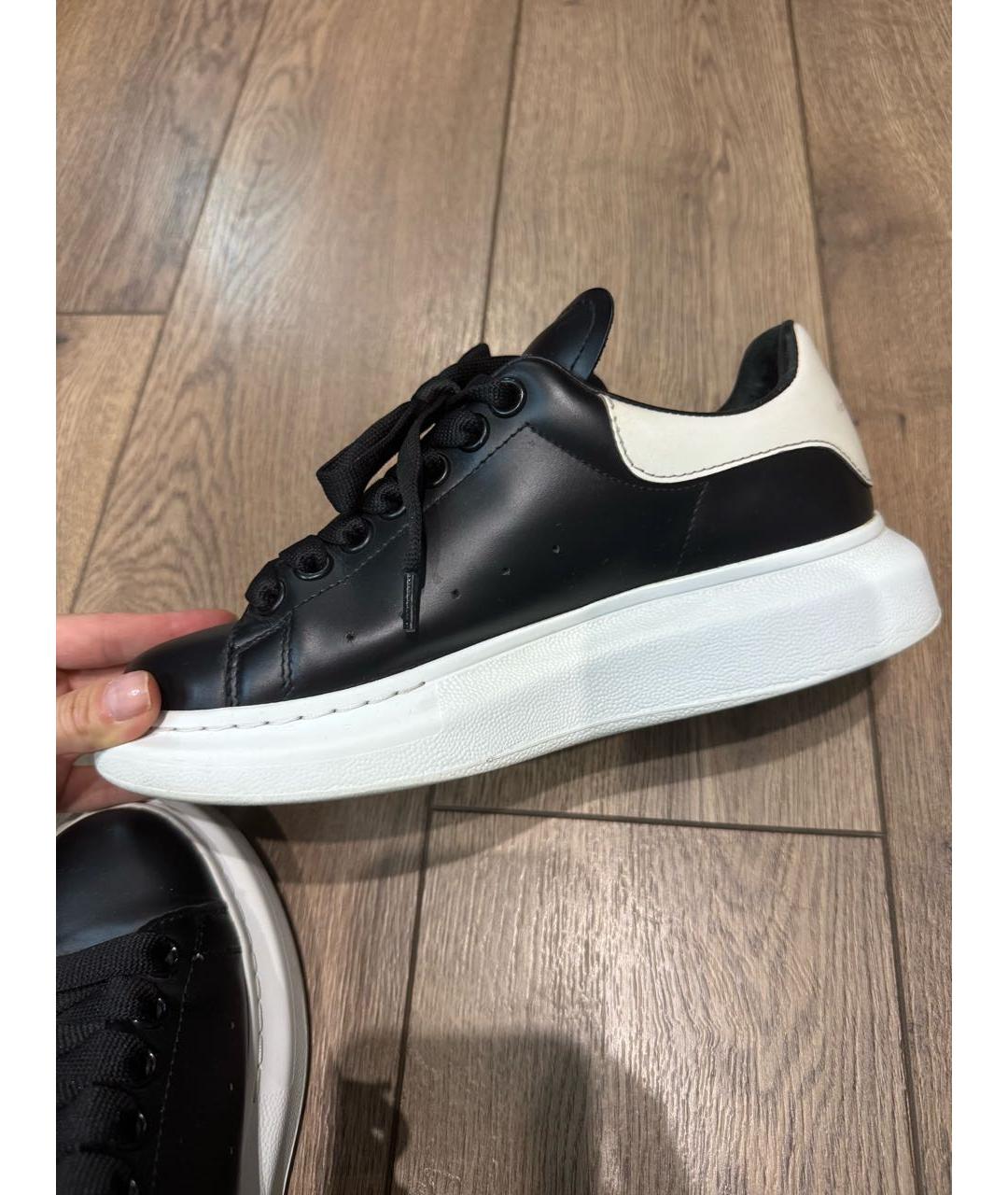 ALEXANDER MCQUEEN Черные кожаные кеды, фото 4